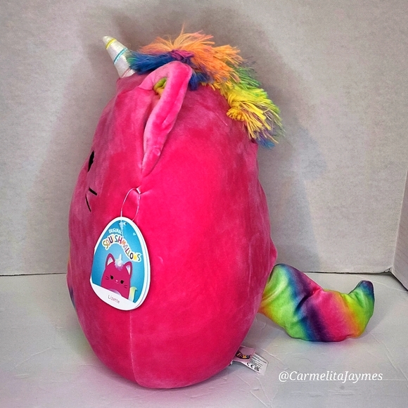🎁 GAVE AS RAFFLE PRIZE ✨️ LIZETTE 🦄 Pink Rainbow Caticorn 2021 Squishmallow - Picture 5 of 8